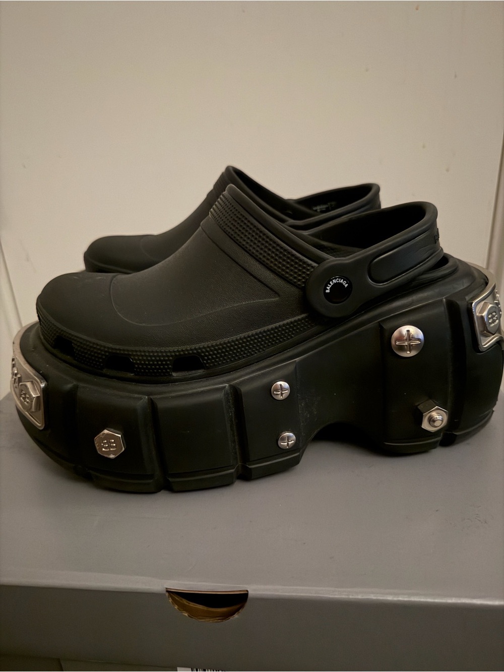 Balenciaga Black Platform Crocs